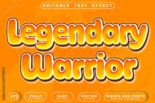 Legendary Warrior Hero Epic Battle Sword Vector Fully Editable Smart Object Text Effect