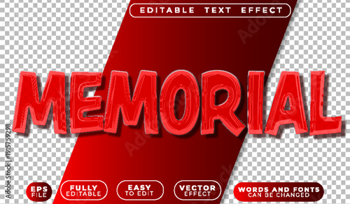  Memorial Tribute Monument Vector Fully Editable Smart Object Text Effect