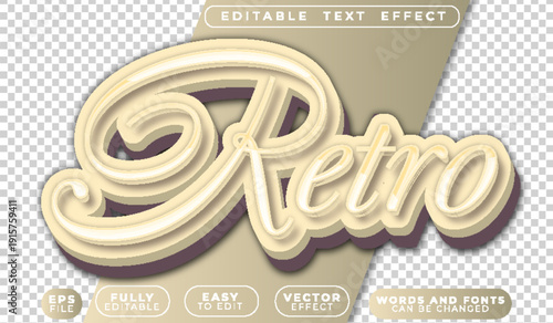  Retro Vintage Classic Oldschool Nostalgic Timeless Editable Vector Text File