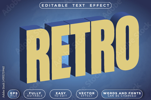  Retro Vintage Classic Style Vector Fully Editable Smart Object Text Effect