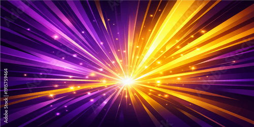 Abstract light background with glowing stars and radiant rays