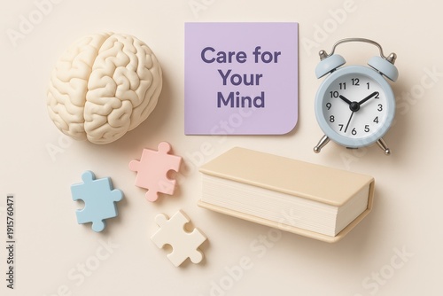 Mindfulness practices for mental health home office infographic calm environment top view wellness tips