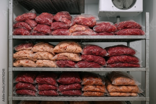Frozen meat storage techniques butchers warehouse photography industrial environment close-up view food safety