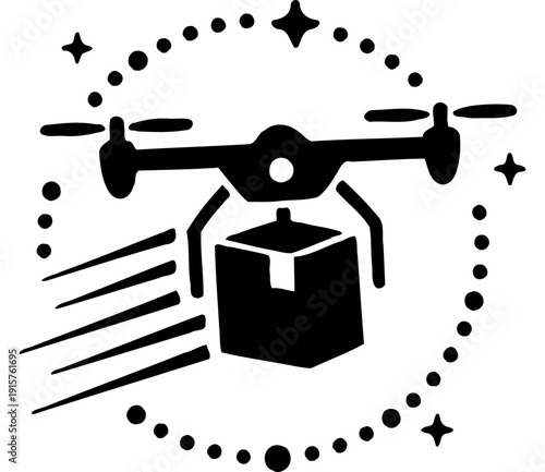 vector illustration of delivery drone