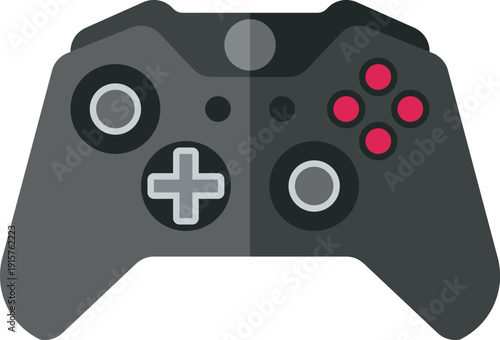 Video game joystick. Black gaming device icon