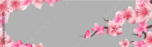Japanese tree wedding banner. Elegant horizontal background