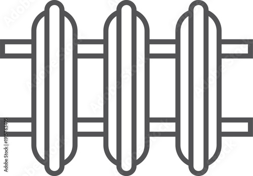 Heating radiator line icon. House heater symbol