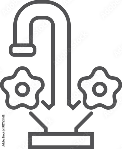 Tap line icon. Water faucet. Wash symbol