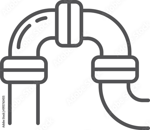 Sewerage tube black icon. Pipeline drain element