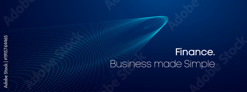 Finance Abstract background fintech with business intelligence Business blue and blue background Technology digital. Technology mesh modern with network minimal line and grid geometric lines.