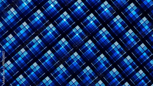 Blue Diagonal LED Grid Abstract Background