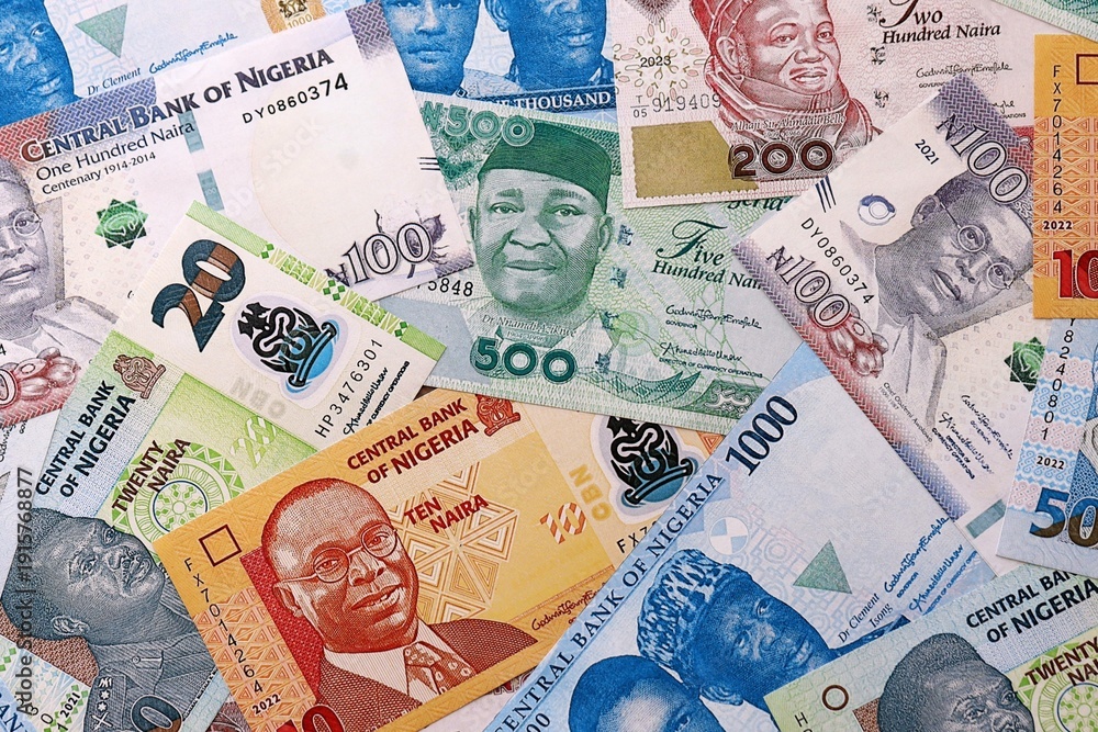 custom made wallpaper toronto digitalNigeria naira money bills pile on table. Nigeria banknotes of NGN currency close up