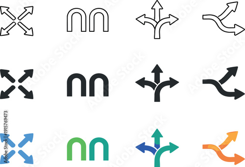Systemic Icon Grid. Icon object one for unrestricted motion, icon object two for open pathways, icon object three for flexible