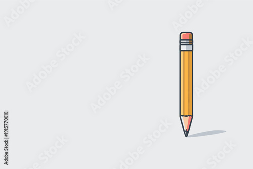 S inglepencil wi ther aser tip shown in astr aight fr ont view positi oned in the right third ofa 3: 2 canv asle av ing calm neg