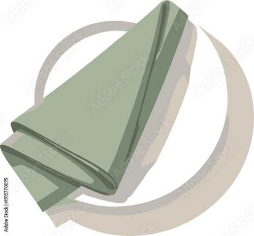 Pl ate withn apk inly ing flat top down view withn apk indi agon ally folded a cross thepl aterim positi oned in the left third