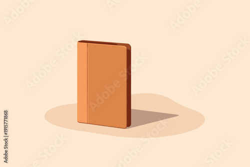 W alletm inim alrect angle st and ing up right with cle anslimrect angul ar form andsubtlefoldl ine positi oned in the left third