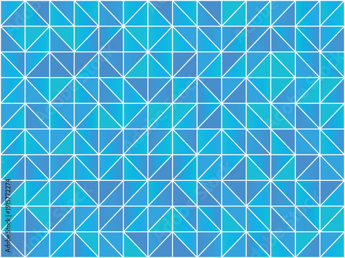 Cool geometric pattern with repeating triangles in shades of blue and teal