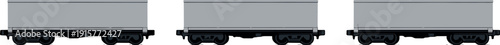 Efficient delivery outcome represented by a rail freight wagon with wheels and rectangular body rendered in a unified shape,