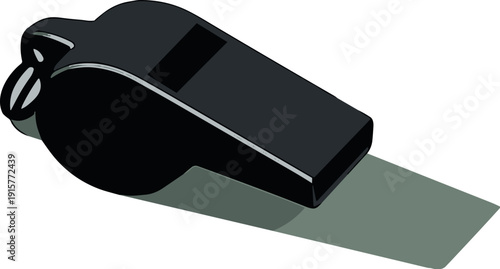 Whistle silhouette object ly ing flat top down view withmouthpiece andbody cle arlydef ined positi oned in the left third ofa 3: