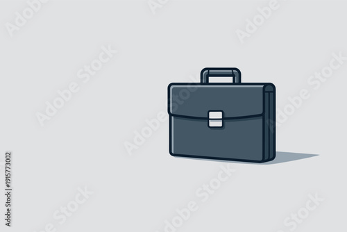 Briefc asem inim al silhouette shown in astr aight fr ont viewemph asiz ing cle ansh arp edges andcentered h andle positi oned in