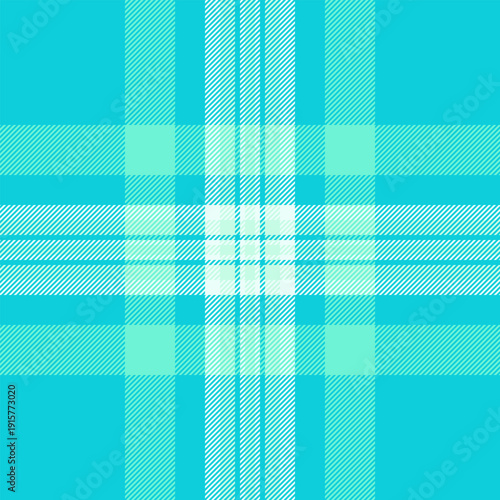 Up check pattern texture, kingdom seamless vector background. Menswear plaid fabric tartan textile in cyan and teal colors.