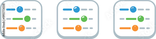 Optimized system scene illustrated by a control dashboard tile with sliders and indicators abstracted into a single clean icon,