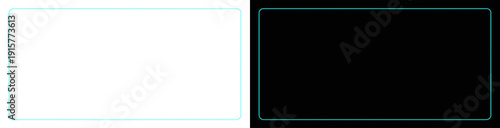 Fotografie Blue Neon Frame – Bold Rectangular Border Design overlay png