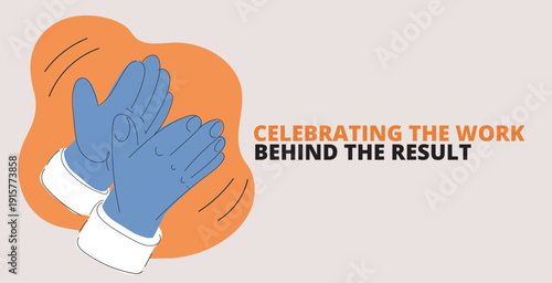 Cartoon vector illustration of clapping hands, concept of applause, appreciation, and celebration