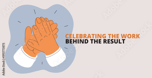 Cartoon vector illustration of hands giving a round of applause, concept of recognition, encouragement, and appreciation