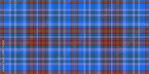 Simplicity plaid textile texture, exotic fabric tartan check. Linen pattern vector seamless background in blue and cyan colors.