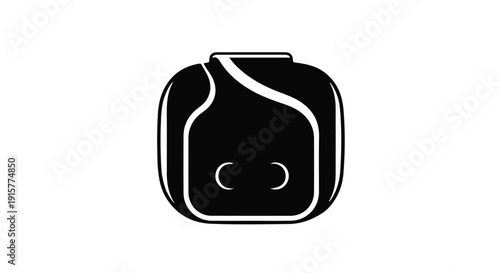 Modern technology device logo icon illustration with minimalist design and abstract shape on white background