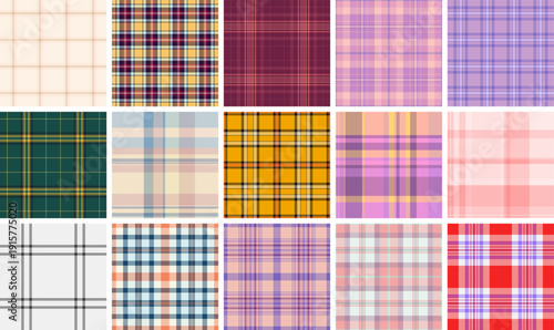 Plaid pack inspired by historic Scottish tartans. Seamless vector patterns ideal for fashion, blankets, scarves, stationery, and digital use.