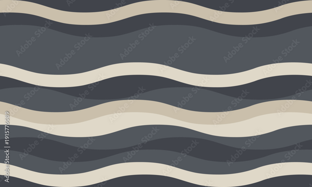 Fototapeta premium Abstract wavy seamless pattern in calming neutrals. Perfect for backgrounds, website design, textile prints, and more. Modern, minimalist style evokes fluidity and serenity.