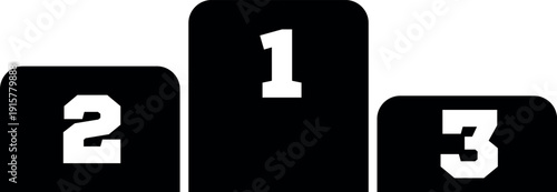 Winner podium black icon. Sport celebration symbol