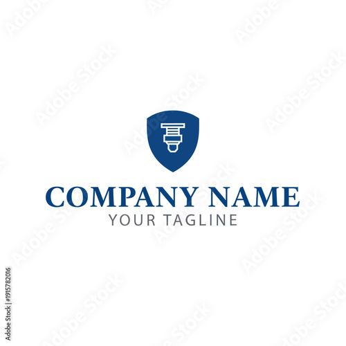 Corporate Logo Template with Shield Icon.