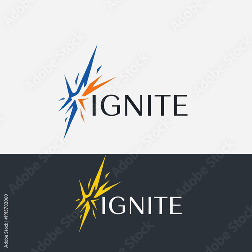 Ignite Logo Design with Starburst Element.
