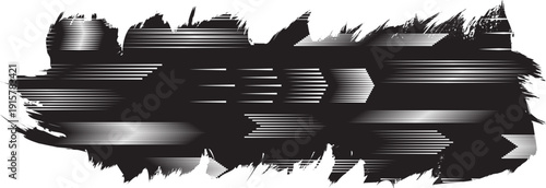 Glitch distorted geometric shape . Noise destroyed background . Trendy defect overlay texture . Glitched collage .Grunge textured . Distressed effect .Vector shapes with stripes screen print texture. 