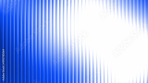 Bright blue fractal glass effect background in 4K with ribbed glowing vertical light lines, smooth gradient blur, high contrast and futuristic refraction loop.