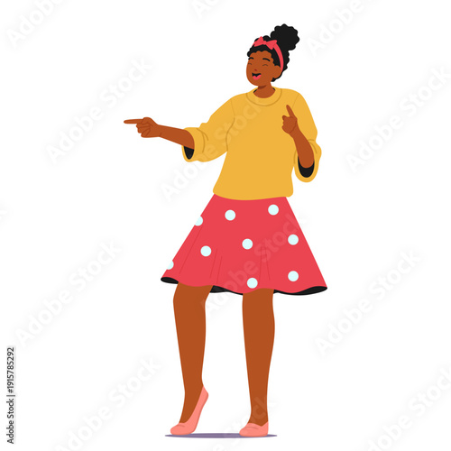 Female cartoon character embodying cheerful, optimistic and social traits of sanguine temperament