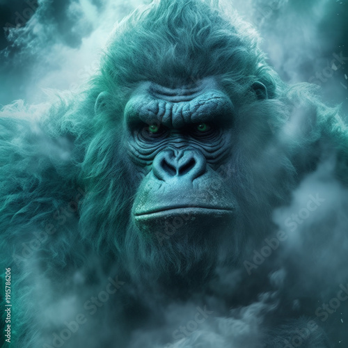 Wallpaper Mural Mystical Giant Ape Surrounded by Swirling Mist in Fantasy Realm Torontodigital.ca