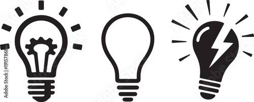 Simple Idea Lightbulb Icon: A Minimalist Symbol for Inspiration, Innovation, and Concepts