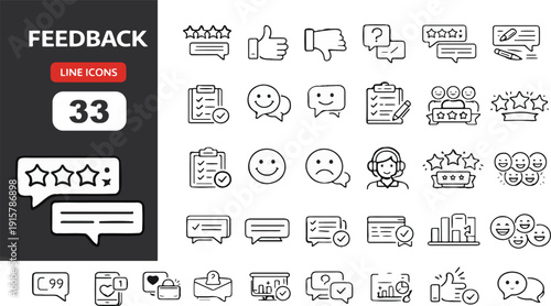 Feedback Icon with Speech Bubble: Representing Communication, Opinions, and Customer Service