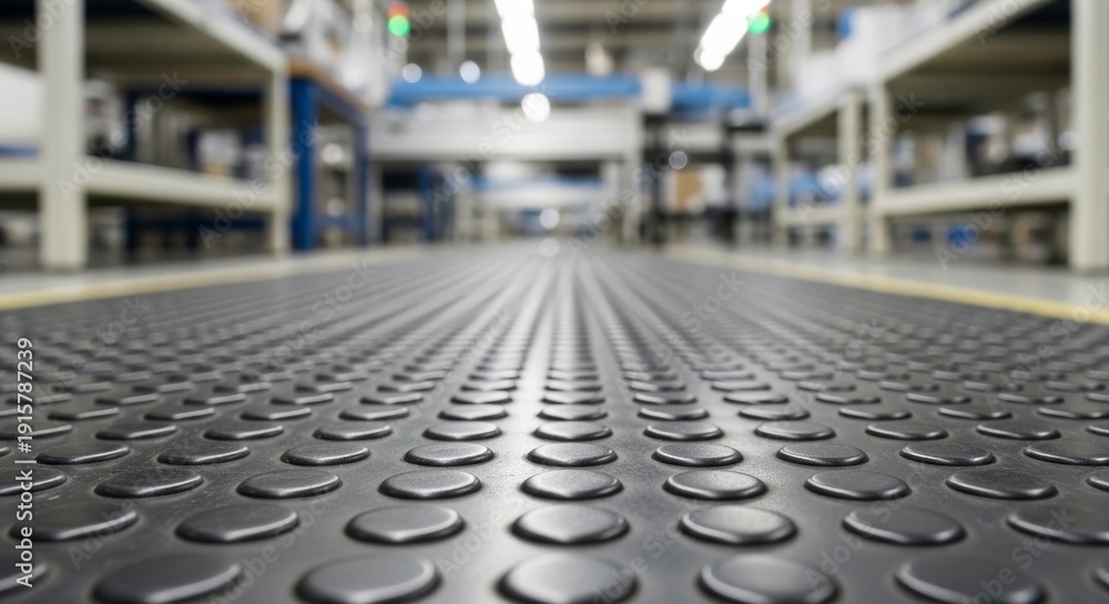 Fototapeta premium Warehouse Floor Perspective Industrial Storage Facility Interior