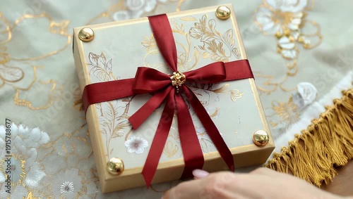 High resolution 4K footage showcasing creative gift box presentation ideas special occasions emphasizing textures wrapping aesthetic arrangements lifestyle holiday commercial stock 