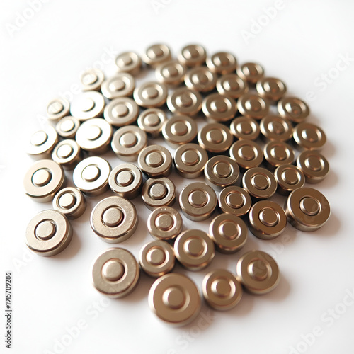 A collection of small circular magnets used in magnetized cupping therapy to stimulate specific pressure points on the body.