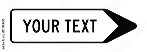 Professional Customizable White Directional Sign – Right-Pointing Navigation Arrow with Editable Text Field