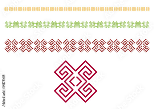 Simbolo e greca decorazioni tappeti