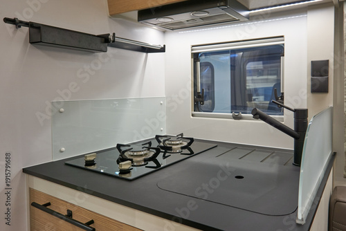 Interior of a camper van