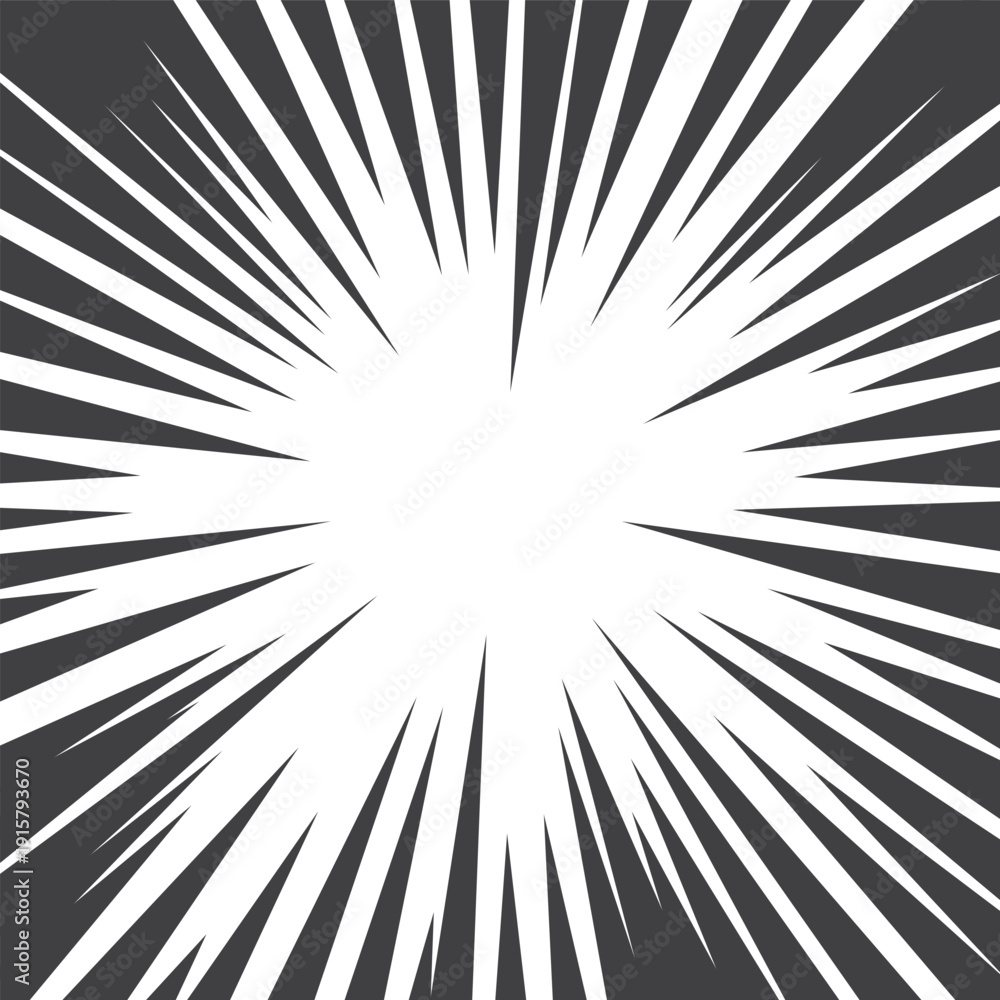 Obraz premium Light burst effect in comic book line style