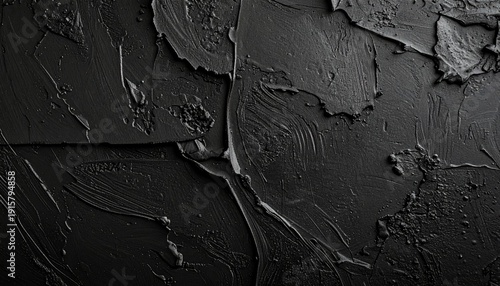Matte black plaster wall texture